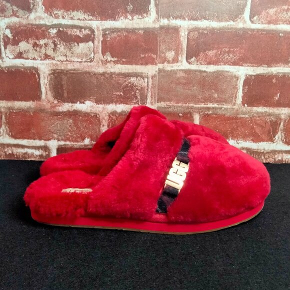 UGG Dalla Slippers Womens Size 8 Plaid Ribbon Red Multisport Winter - Picture 1 of 8